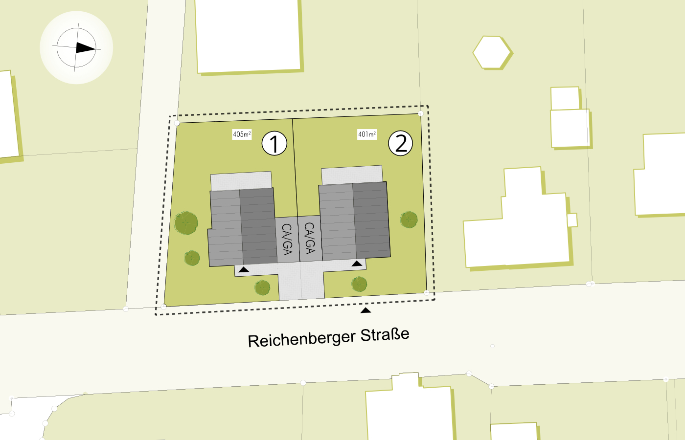 Lageplan Bauantrag aktuell